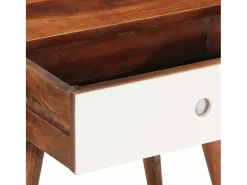 Mesa auxiliar madera maciza acacia 45x30x45 cm