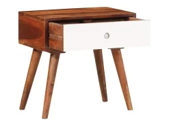 Mesa auxiliar madera maciza acacia 45x30x45 cm