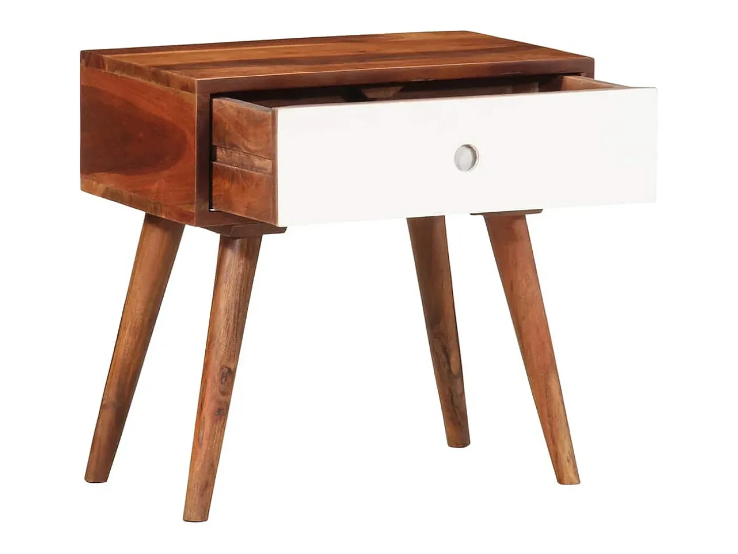 Mesa auxiliar madera maciza acacia 45x30x45 cm