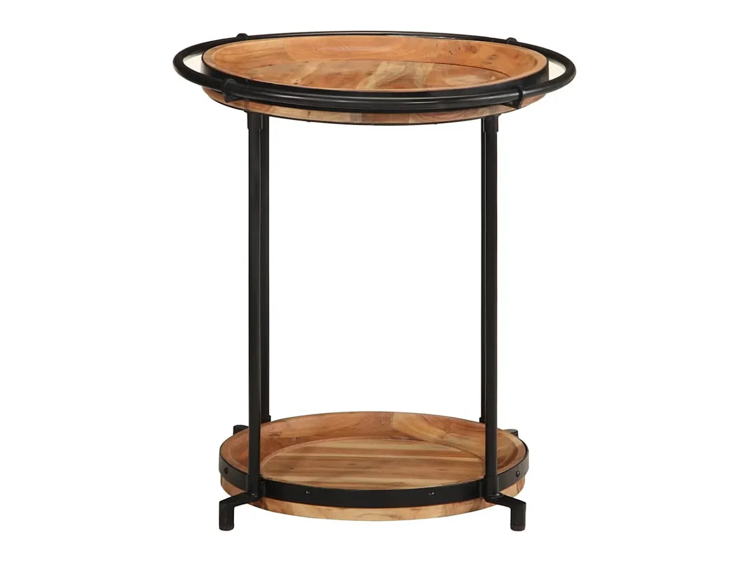 Mesa auxiliar madera maciza de acacia Ø55x60 cm