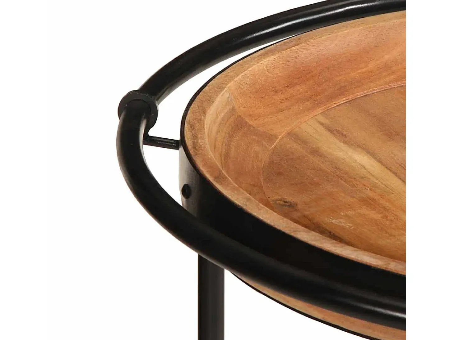 Mesa auxiliar madera maciza de acacia Ø55x60 cm