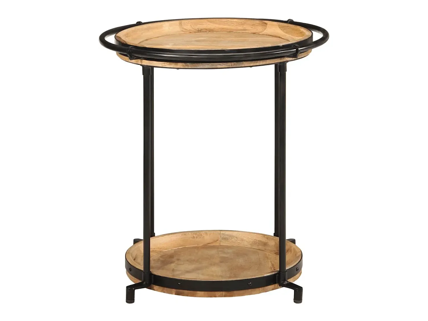 Mesa auxiliar madera maciza de mango Ø55x60 cm