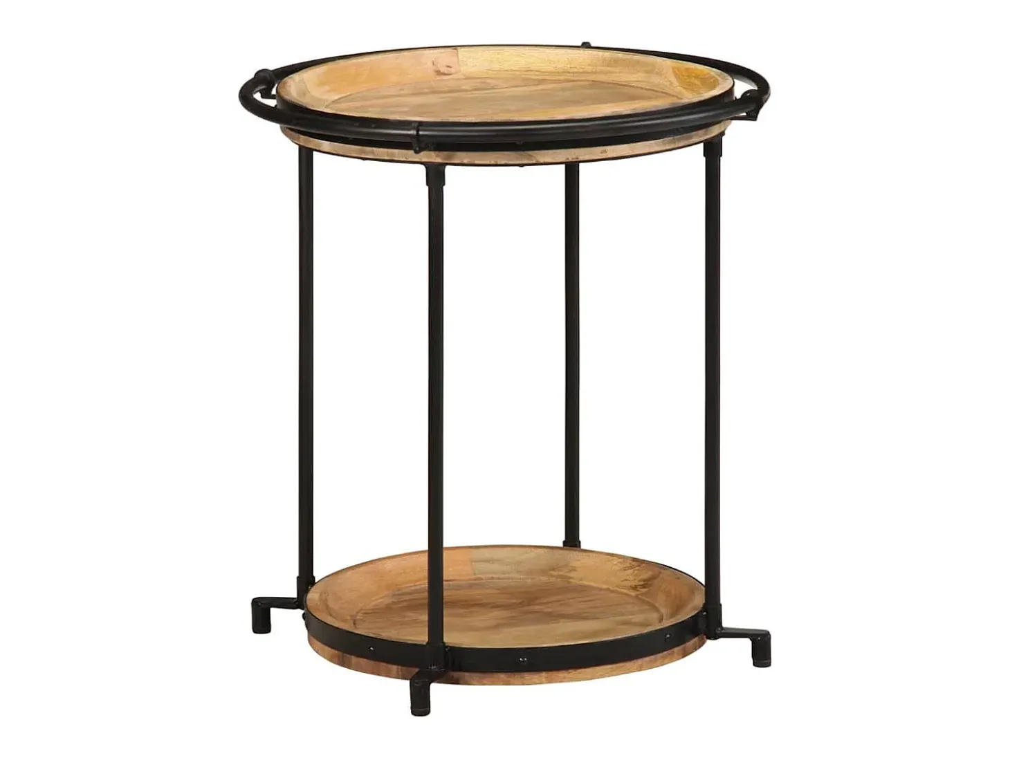 Mesa auxiliar madera maciza de mango Ø55x60 cm