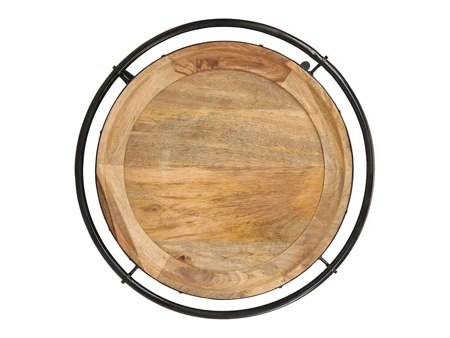 Mesa auxiliar madera maciza de mango Ø55x60 cm