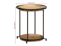 Mesa auxiliar madera maciza de mango Ø55x60 cm
