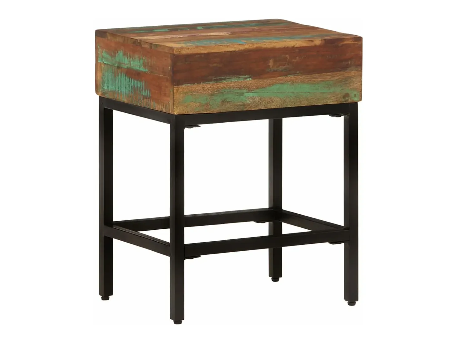 Mesa auxiliar madera maciza reciclada 40x30x51 cm
