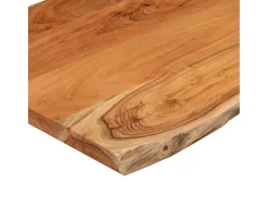 Mesa auxiliar madera maciza acacia borde natural 50x40x2,5 cm