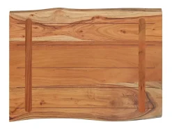 Mesa auxiliar madera maciza acacia borde natural 50x40x2,5 cm
