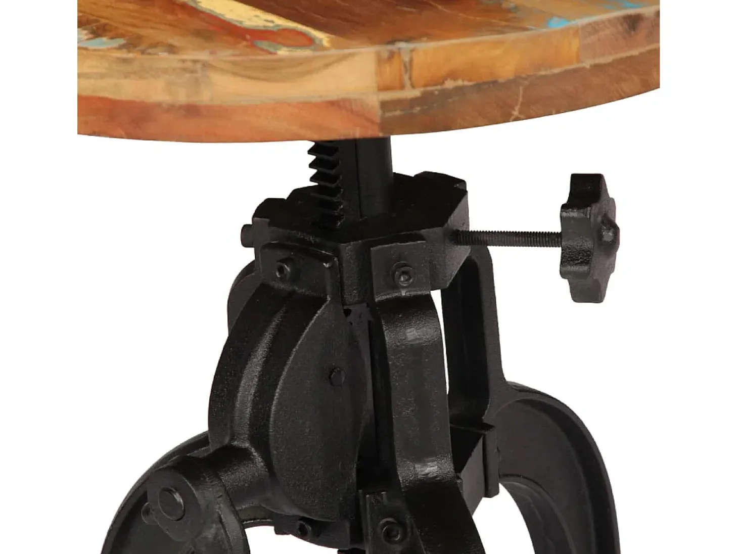 Mesa auxiliar madera reciclada y hierro fundido 45x(45-62) cm ES710052