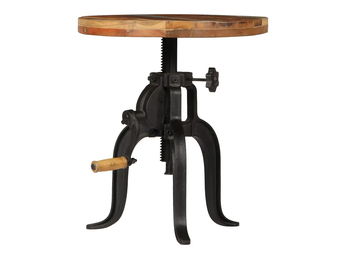 Mesa auxiliar madera reciclada y hierro fundido 45x(45-62) cm ES710052