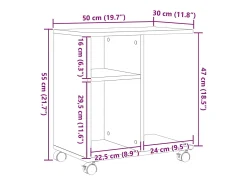 Mesa Auxiliar Madera vieja 50 x 30 x 55 cm Madera contrachapada