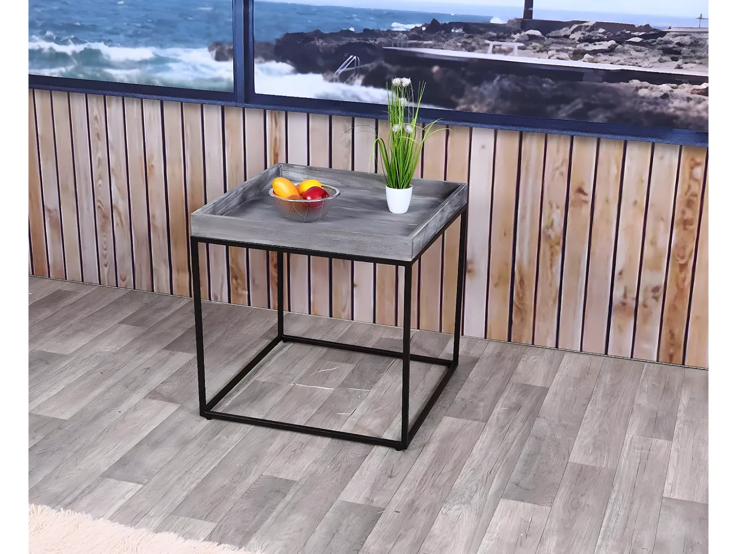 Mesa auxiliar MCW-K71, gris oscuro