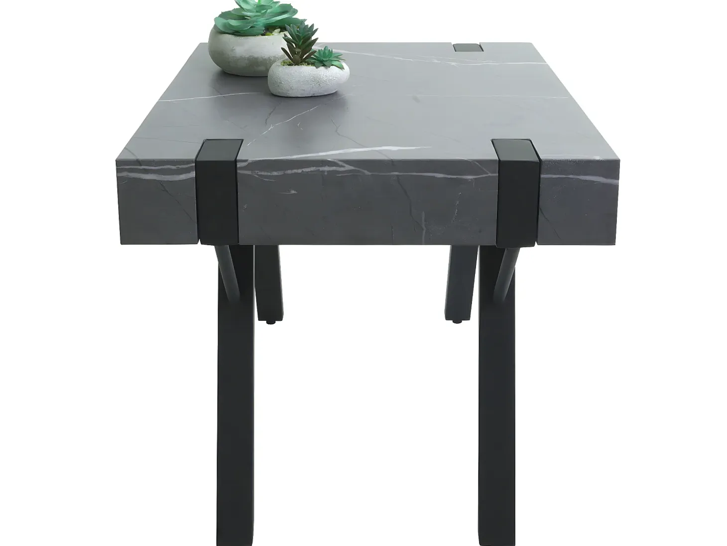 Mesa auxiliar MCW-L54, aspecto mármol gris