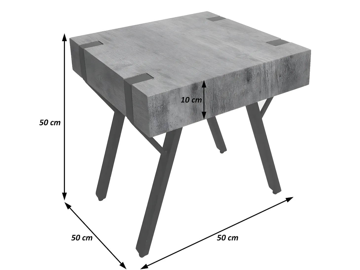 Mesa auxiliar MCW-L54, aspecto mármol gris