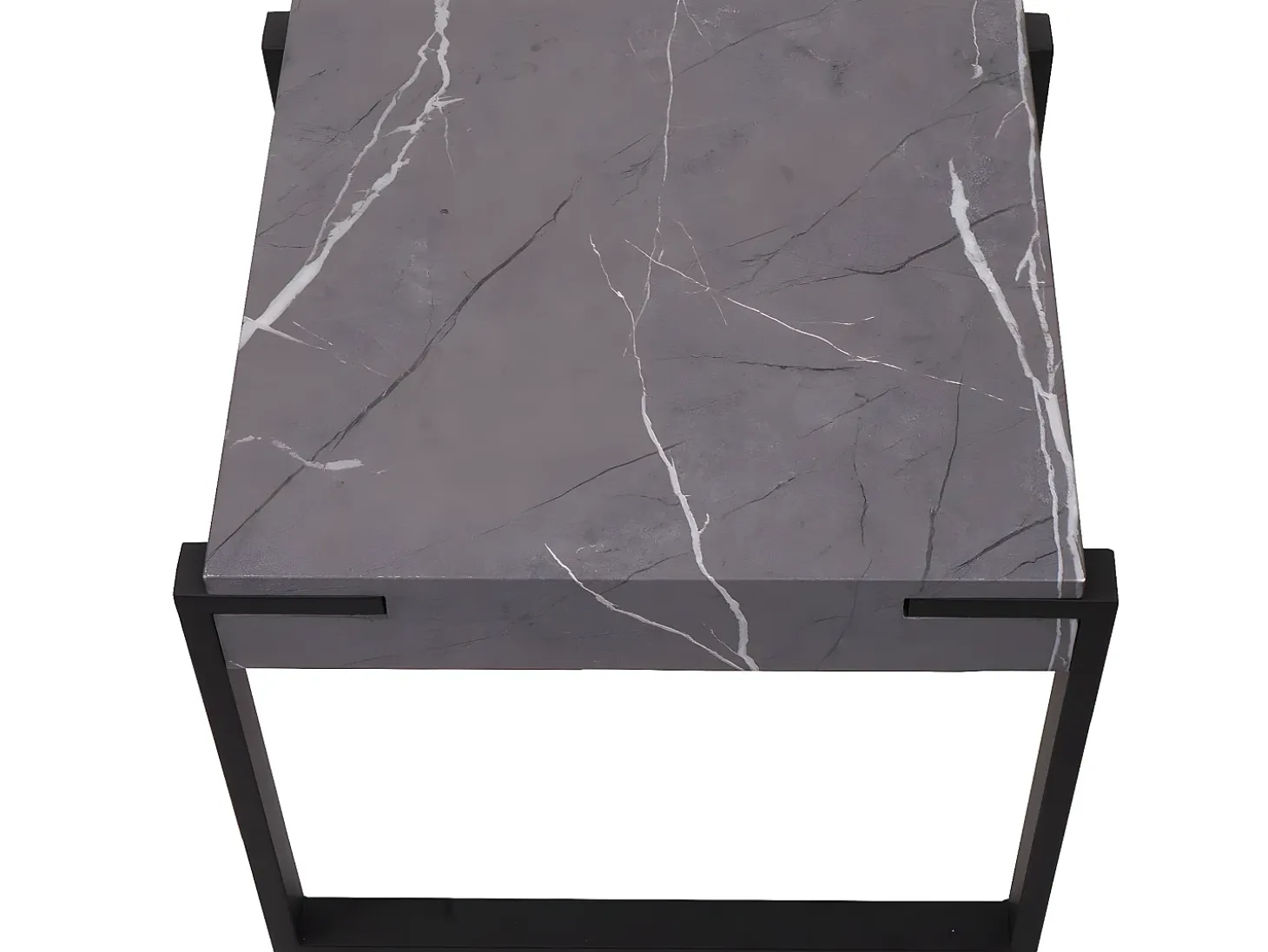 Mesa auxiliar MCW-L53, aspecto mármol gris