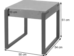 Mesa auxiliar MCW-L53, aspecto mármol gris
