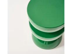 Mesa auxiliar, mesita metal efecto glassy verde oscuro