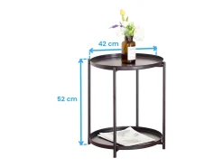 Mesa auxiliar metal salón color natural 42x52x42 cm