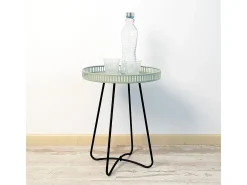Mesa auxiliar MOA Vinthera acero verde claro Ø38x49 cm