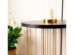 Mesa auxiliar MOA Vinthera forma redonda negro Ø44x47,8 cm