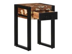 Mesa auxiliar multicolor 35x35x50 cm madera maciza reciclada