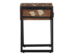 Mesa auxiliar multicolor 35x35x50 cm madera maciza reciclada