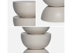 Mesa auxiliar o mesita de metal crema