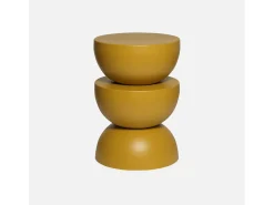 Mesa auxiliar o mesita de metal mostaza