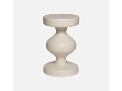 Mesa auxiliar o mesita de metal crema