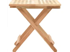 Mesa auxiliar plegable de madera maciza de nogal 50x50x49 cm