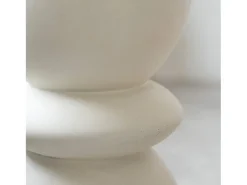 Mesa auxiliar redonda blanca en fibra de arcilla efecto cemento D35 cm - Maupiti