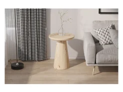 Mesa auxiliar redonda colección TIGNES – Efecto pino – D45 x H55 cm