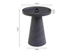 Mesa auxiliar redonda colección CARVELA – Decoración gris oscuro – Borde elevado – D45 x H57 cm