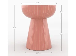 Mesa auxiliar redonda de metal rosa - Sidonie