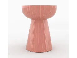 Mesa auxiliar redonda de metal rosa - Sidonie