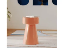 Mesa auxiliar redonda de metal naranja - Athéna