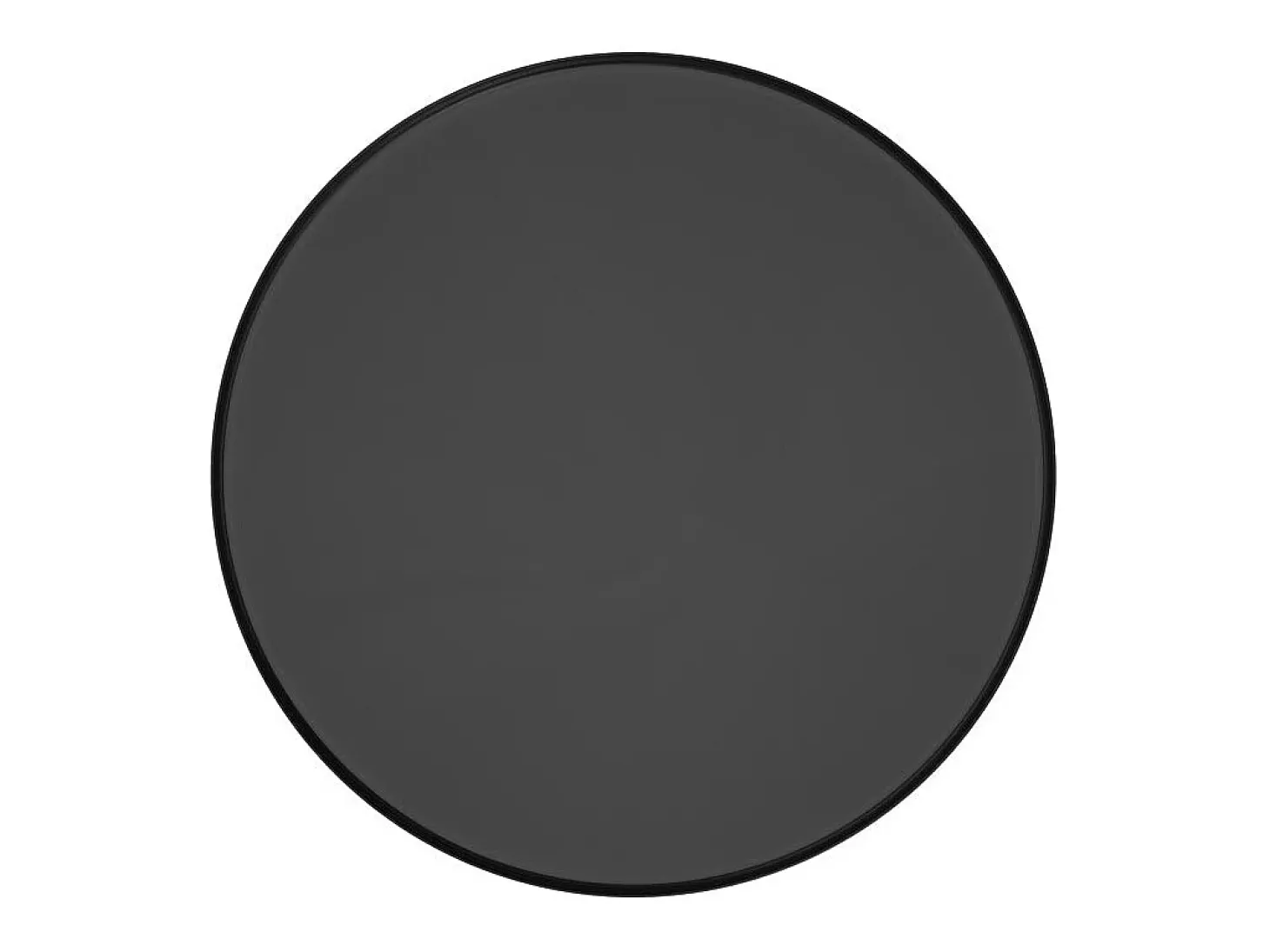 Mesa auxiliar redonda de metal negro y latón D45 cm - Corry