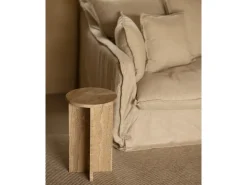 Mesa auxiliar redonda de mármol daino reale DECOWOOD de Ø28x45cm - TOSCANA - DECOWOOD