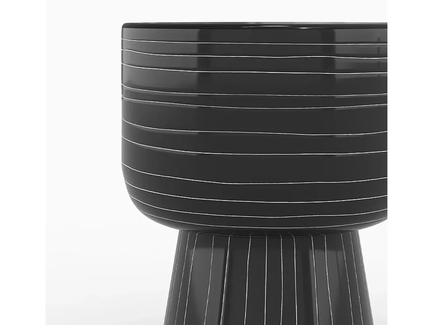 Mesa auxiliar redonda de metal negro - Zita