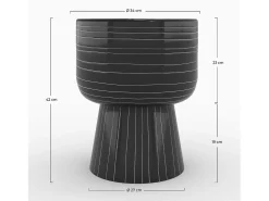 Mesa auxiliar redonda de metal negro - Zita