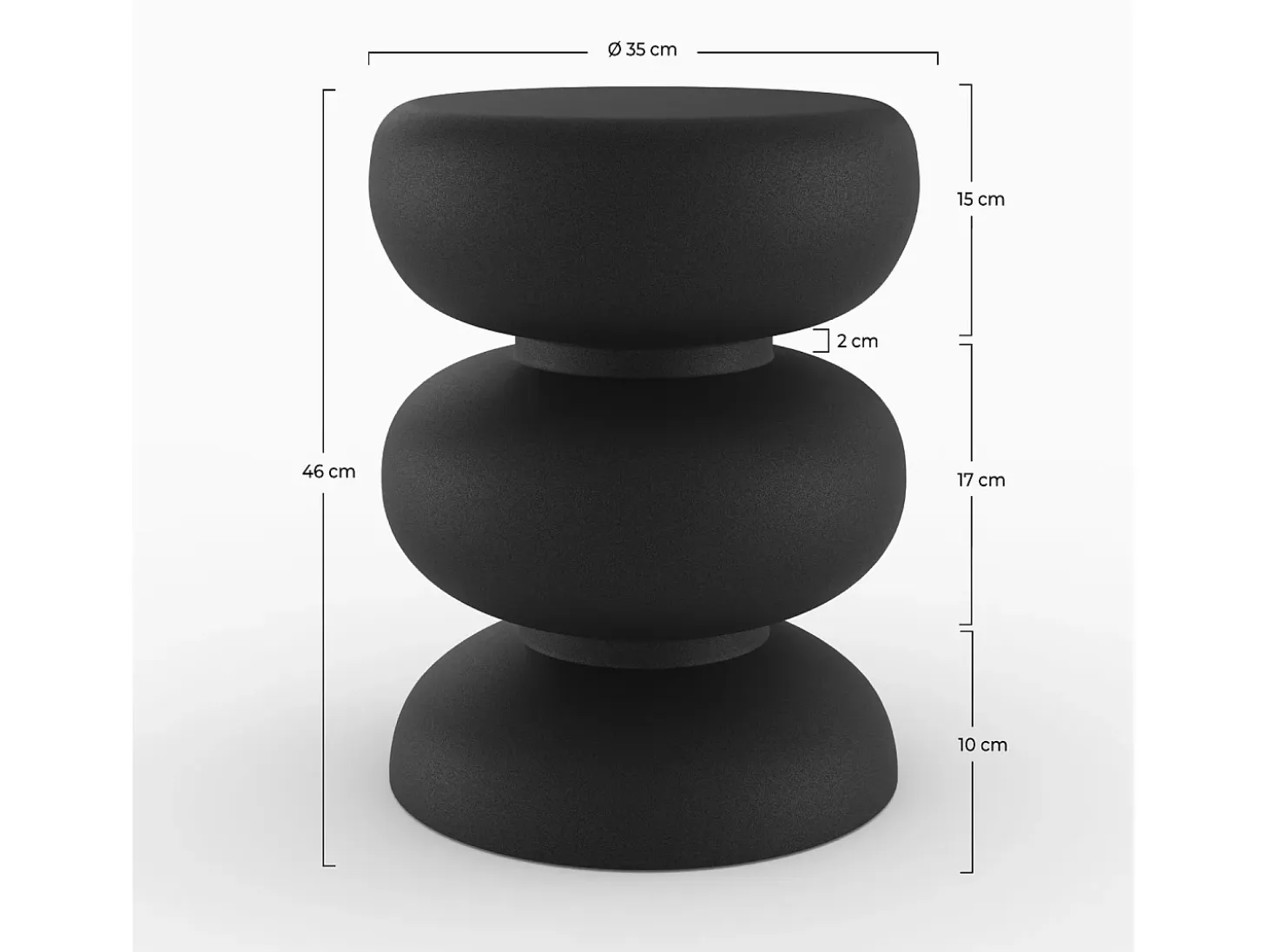 Mesa auxiliar redonda de metal negro - Cléo