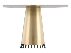 Mesa auxiliar redonda de acero lacado negro y dorado 41 cm diám. SPLEEN