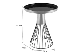 Mesa auxiliar redonda de acero lacado negro y dorado 41 cm diám. SPLEEN