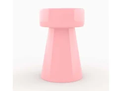 Mesa auxiliar redonda de metal rosa - Athéna