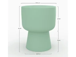 Mesa auxiliar redonda de metal verde - Prisca