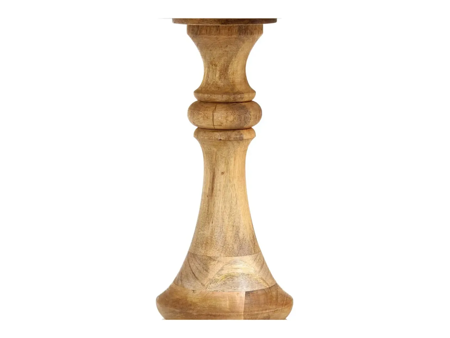 Mesa auxiliar redonda madera maciza de mango 43x43x66 cm