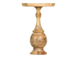 Mesa auxiliar redonda madera maciza de mango 43x43x66 cm