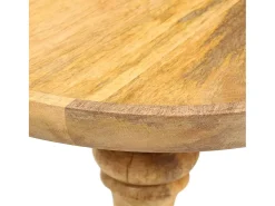 Mesa auxiliar redonda madera maciza de mango 43x43x66 cm
