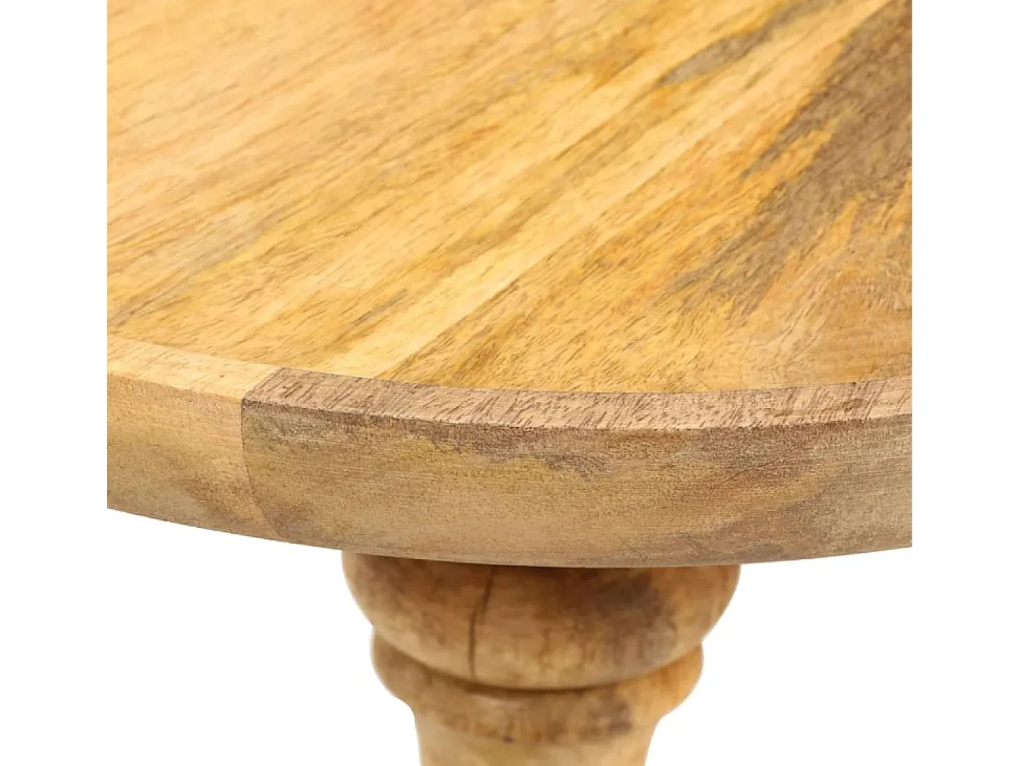 Mesa auxiliar redonda madera maciza de mango 43x43x66 cm