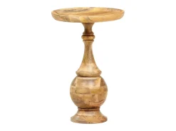 Mesa auxiliar redonda madera maciza de mango 43x43x66 cm